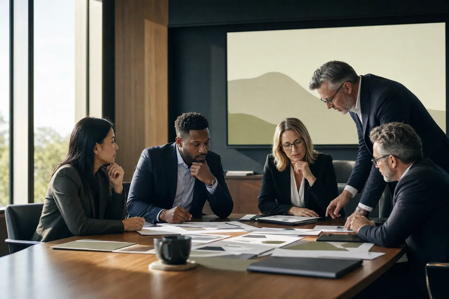 Leadership team weighing a sales organization decision